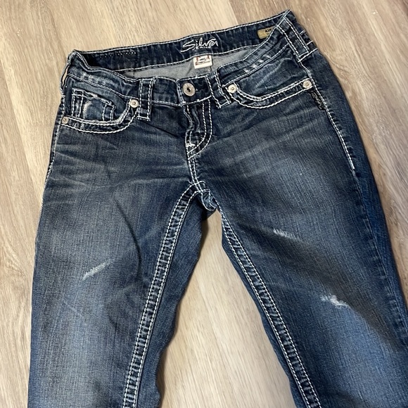 Silver Aiko Distressed Skinny Jeans - Picture 8 of 12